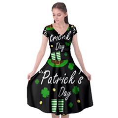 St Patricks Leprechaun Cap Sleeve Wrap Front Dress by Valentinaart