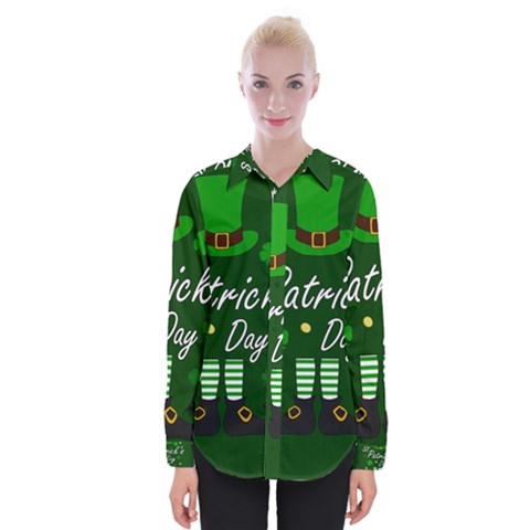 St Patricks Leprechaun Womens Long Sleeve Shirt by Valentinaart