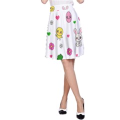 Easter Kawaii Pattern A-line Skirt by Valentinaart