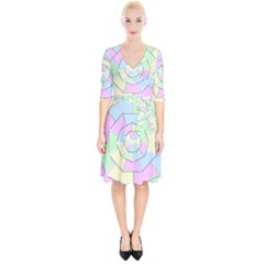 Color Wheel 3d Pastels Pale Pink Wrap Up Cocktail Dress by Nexatart