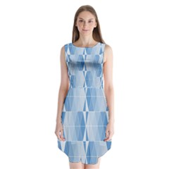 Blue Monochrome Geometric Design Sleeveless Chiffon Dress   by Nexatart