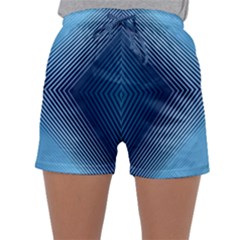 Converging Lines Blue Shades Glow Sleepwear Shorts by Nexatart