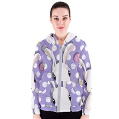 Easter Bunny  Women s Zipper Hoodie by Valentinaart