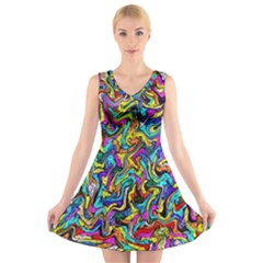 P 826 V-neck Sleeveless Skater Dress by ArtworkByPatrick