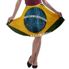 Football World Cup A-line Skater Skirt by Valentinaart