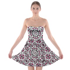 Boho Bold Vibrant Ornate Pattern Strapless Bra Top Dress by dflcprints