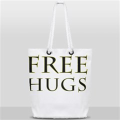 Freehugs Full Print Rope Handle Tote (small) by cypryanus