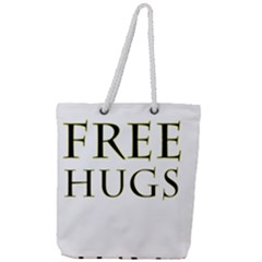 Freehugs Full Print Rope Handle Tote (large) by cypryanus