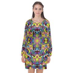 Pattern-12 Long Sleeve Chiffon Shift Dress  by ArtworkByPatrick