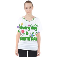 Earth Day V-neck Dolman Drape Top by Valentinaart