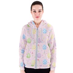 Easter Pattern Women s Zipper Hoodie by Valentinaart