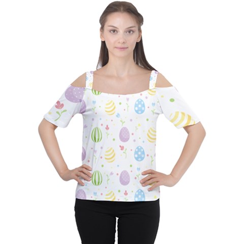 Easter Pattern Cutout Shoulder Tee by Valentinaart