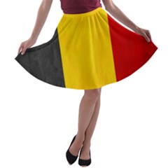 Belgium Flag A-line Skater Skirt by Valentinaart