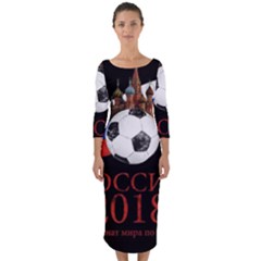 Russia Football World Cup Quarter Sleeve Midi Bodycon Dress by Valentinaart