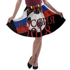 Russia Football World Cup A-line Skater Skirt by Valentinaart