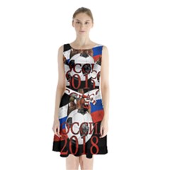 Russia Football World Cup Sleeveless Waist Tie Chiffon Dress by Valentinaart