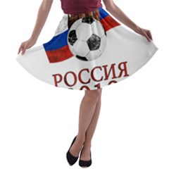 Russia Football World Cup A-line Skater Skirt by Valentinaart