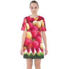 Melon Balls Sixties Short Sleeve Mini Dress by trendistuff