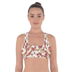 Abstract Textured Grunge Pattern Cross Back Sports Bra by dflcprints