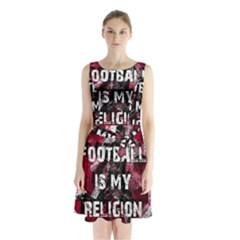 Football Is My Religion Sleeveless Waist Tie Chiffon Dress by Valentinaart