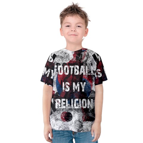 Football Is My Religion Kids  Cotton Tee by Valentinaart