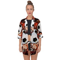 Football  Open Front Chiffon Kimono by Valentinaart