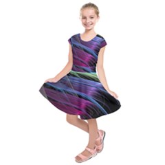 Abstract Satin Kids  Short Sleeve Dress by Sapixe