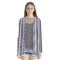 Barcode Pattern Drape Collar Cardigan by Sapixe