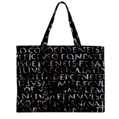 Antique Roman Typographic Pattern Zipper Mini Tote Bag by dflcprints