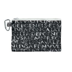 Antique Roman Typographic Pattern Canvas Cosmetic Bag (medium) by dflcprints