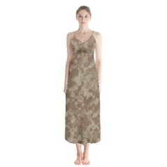 Camouflage Tarn Texture Pattern Button Up Chiffon Maxi Dress by Sapixe