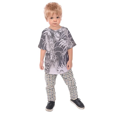 Chinese Dragon Tattoo Kids Raglan Tee by Sapixe