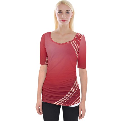 Cricket Ball Wide Neckline Tee by Sapixe