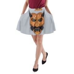 Mask India South Culture A-line Pocket Skirt by Nexatart