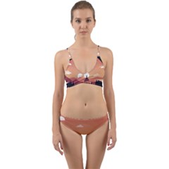 Design Art Hill Hut Landscape Wrap Around Bikini Set by Nexatart