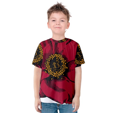 Floral Flower Petal Plant Kids  Cotton Tee by Nexatart