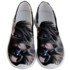 Angry Lion Digital Art Hd Men s Lightweight Slip Ons by Nexatart