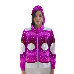 Donut Transparent Clip Art Hooded Wind Breaker (women) by Sapixe