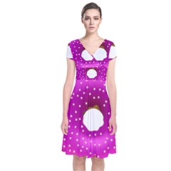 Donut Transparent Clip Art Short Sleeve Front Wrap Dress by Sapixe