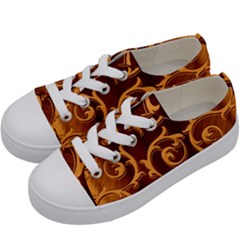 Floral Vintage Kids  Low Top Canvas Sneakers by Sapixe