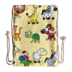 Group Of Animals Graphic Drawstring Bag (large) by Sapixe