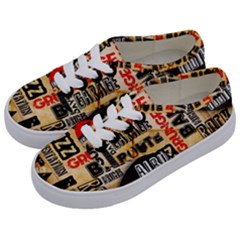 Guitar Typography Kids  Classic Low Top Sneakers by Sapixe