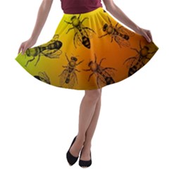 Insect Pattern A-line Skater Skirt by Sapixe