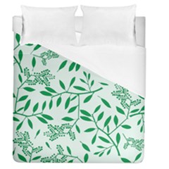 Leaves Foliage Green Wallpaper Duvet Cover (queen Size) by Sapixe