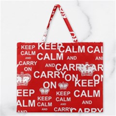 Keep Calm And Carry On Zipper Large Tote Bag by Sapixe