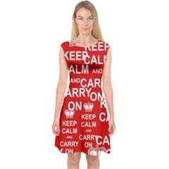 Keep Calm And Carry On Capsleeve Midi Dress by Sapixe