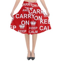 Keep Calm And Carry On Flared Midi Skirt by Sapixe