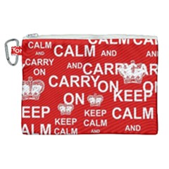 Keep Calm And Carry On Canvas Cosmetic Bag (xl) by Sapixe