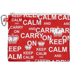 Keep Calm And Carry On Canvas Cosmetic Bag (xxl) by Sapixe