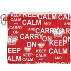 Keep Calm And Carry On Canvas Cosmetic Bag (xxxl) by Sapixe